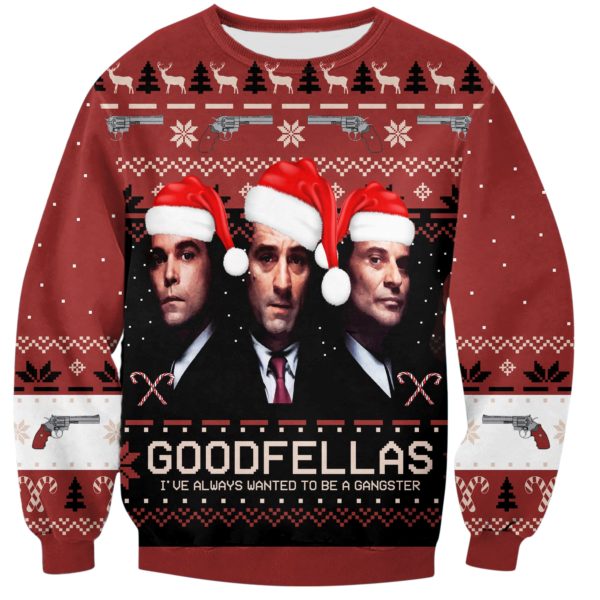 Goodfellas Gangster Print Ugly Christmas All Over Printed 3D Sweatshirt Product Photo