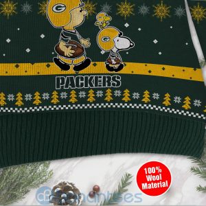 Green Bay Packers Funny Charlie Brown Peanuts Snoopy Ugly Christmas 3D Sweater Product Photo