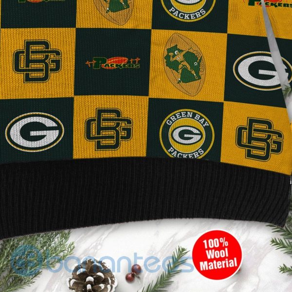 Green Bay Packers Logo Checkered Flannel Design Ugly Christmas 3D Sweater Product Photo
