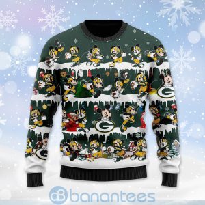 Green Bay Packers Mickey American Football Ugly Christmas 3D Sweater Product Photo