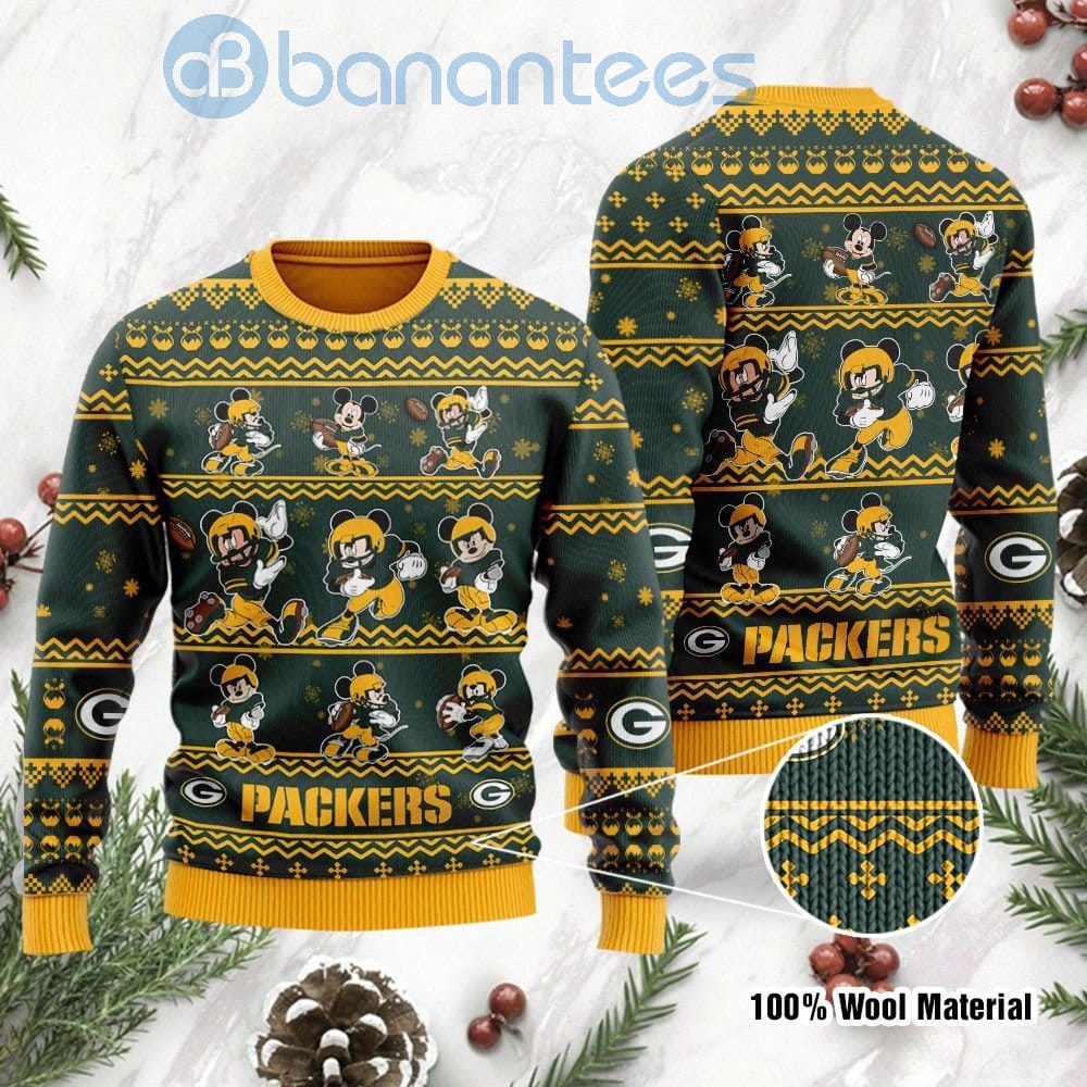 Green Bay Packers Mickey Mouse Ugly Christmas 3D Sweater