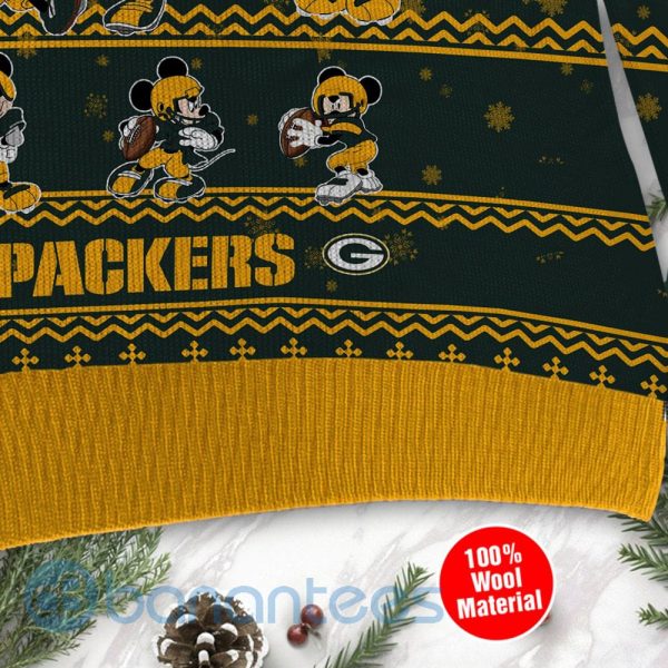 Green Bay Packers Mickey Mouse Ugly Christmas 3D Sweater Product Photo