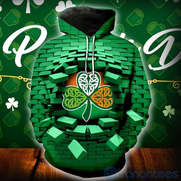 Green Wall Irish Saint Patrick?s Day All Over Printed 3D Hoodie Product Photo