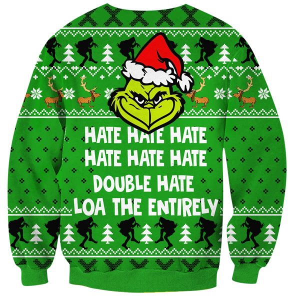 Grinch Hate Hate Hate Print Ugly Christmas All Over Printed 3D Sweatshirt Product Photo