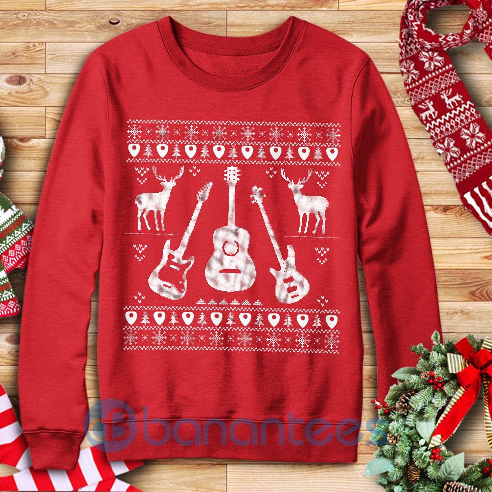 Guitar Lover Merry Christmas Graphic Sweatshirt For Men And Women