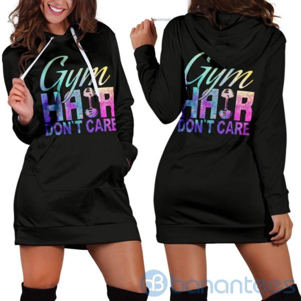 Gym Hair Don't Care Hoodie Dress For Women Product Photo
