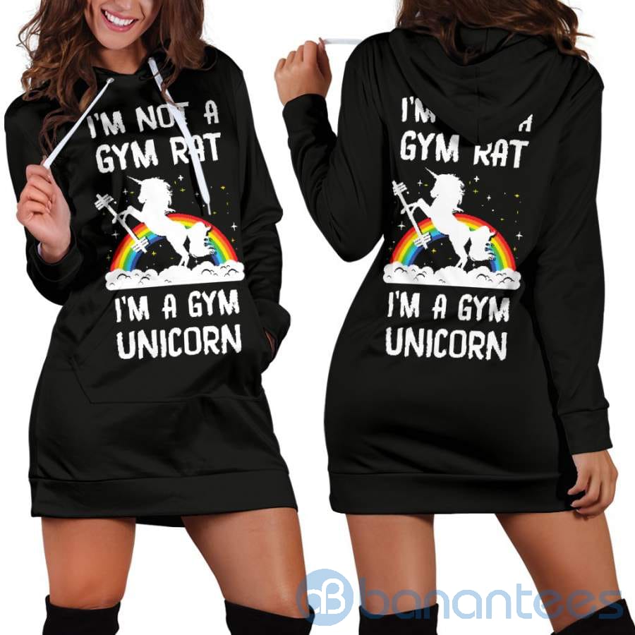 Gym Unicorn Hoodie Dress For Women