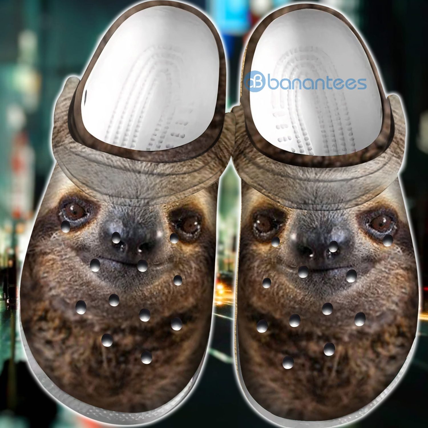 Happy Sloth Full Print Clog Shoes For Men And Women