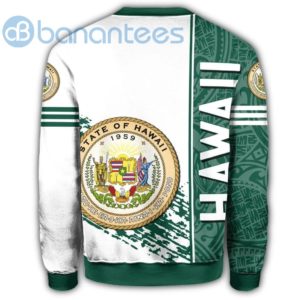 Hawaii Coat Of Arms Quarter Style White And Green All Over Printed 3D Sweatshirt Product Photo