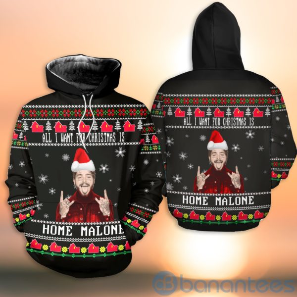 Home Malone Ugly Christmas All Over Printed 3D Shirt Product Photo