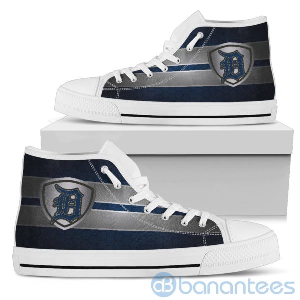 Horizontal Stripes Detroit Tigers High Top Shoes Product Photo