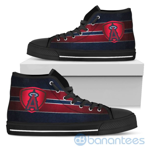 Horizontal Stripes Los Angeles Angels High Top Shoes Product Photo
