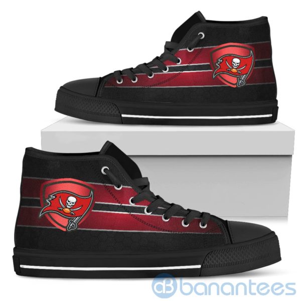 Horizontal Stripes Tampa Bay Buccaneers High Top Shoes Product Photo