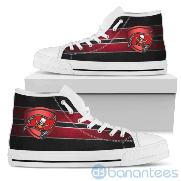Horizontal Stripes Tampa Bay Buccaneers High Top Shoes Product Photo