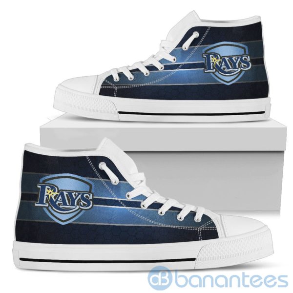 Horizontal Stripes Tampa Bay Rays High Top Shoes Product Photo