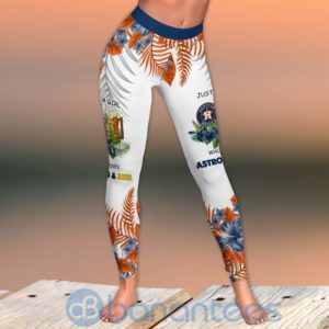 Houston Astros Girl Leggings And Criss Cross Tank Top For Women Product Photo