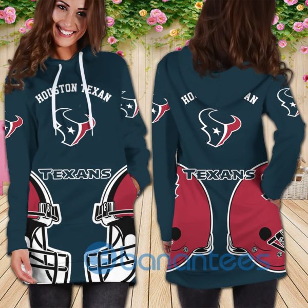 Houston Texans All Over Printed 3D Hoodie Dress For Women Product Photo