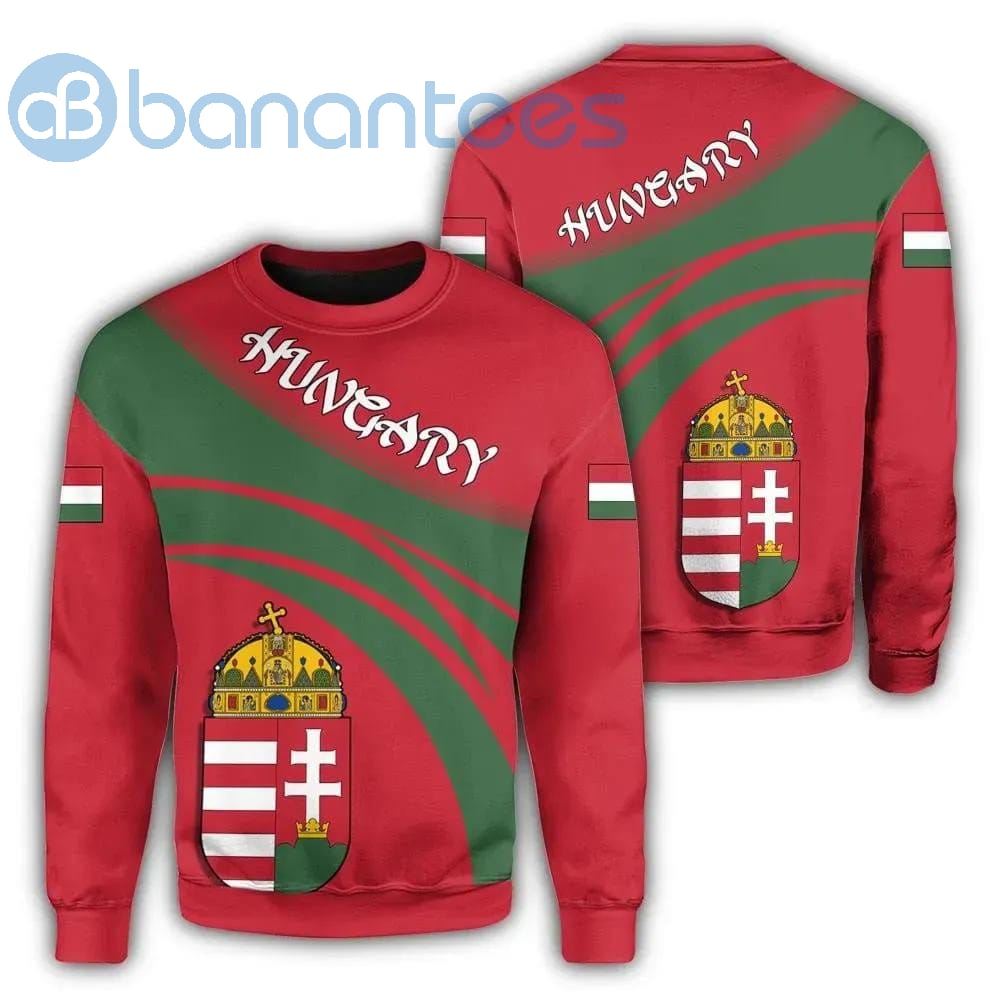Hungary Coat Of Arms Cricket Style All Over Printed 3D Sweatshirt