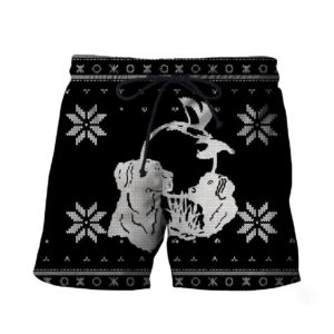 Hungting Hound Dog And Duck Merry Xmas All Over Printed 3D Shirt - Short Pant - Black