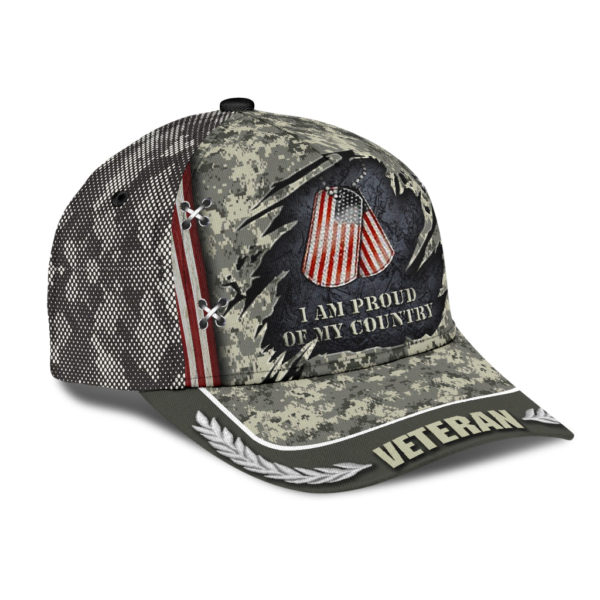 I Am Pround Of My Country Veteran Camo Printed 3D Cap Product Photo