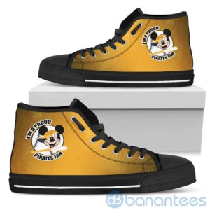 I'm A Proud Pittsburgh Pirates Fan Mickey Yellow High Top Shoes Product Photo