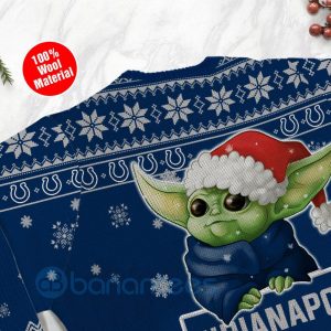 Indianapolis Colts Cute Baby Yoda Grogu Ugly Christmas 3D Sweater Product Photo