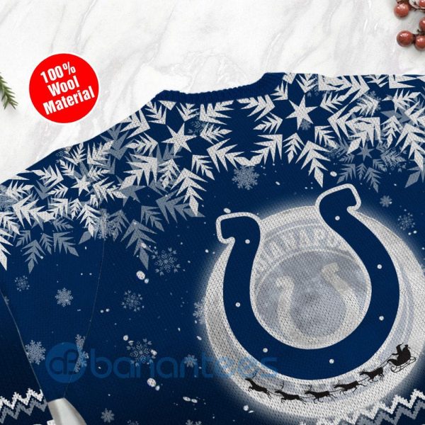 Indianapolis Colts Santa Claus In The Moon Ugly Christmas 3D Sweater Product Photo