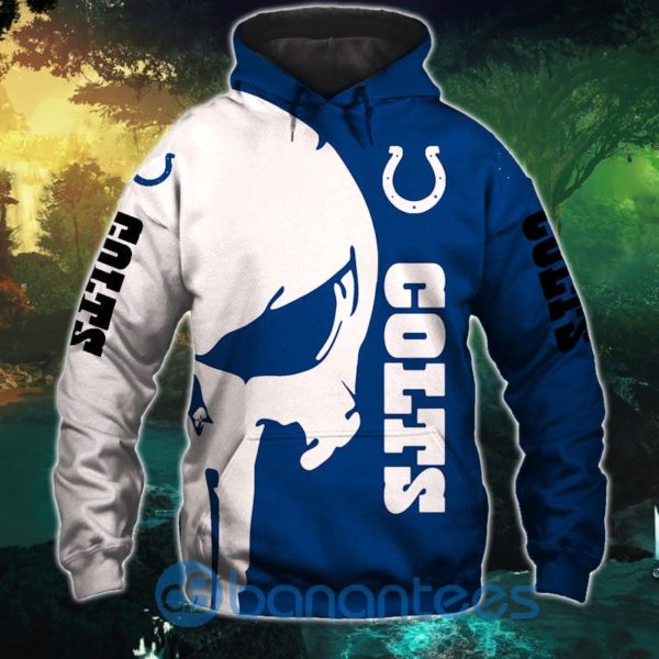 Indianapolis Colts Skull Design Full Printed 3D Hoodie Zip Hoodie Product Photo