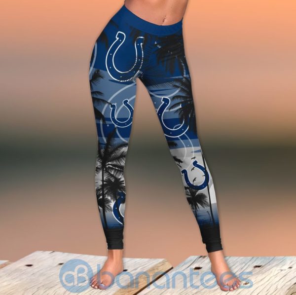 Indianapolis Colts Sunset Leggings And Criss Cross Tank Top For Women Product Photo