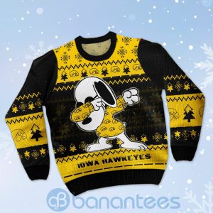 Iowa Hawkeyes Snoopy Dabbing Ugly Christmas 3D Sweater Product Photo