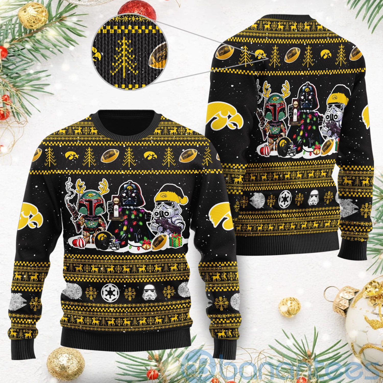 Iowa Hawkeyes Star Wars Ugly Christmas 3D Sweater