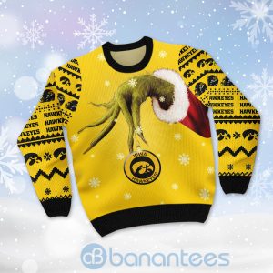 Iowa Hawkeyes Team Grinch Ugly Christmas 3D Sweater Product Photo