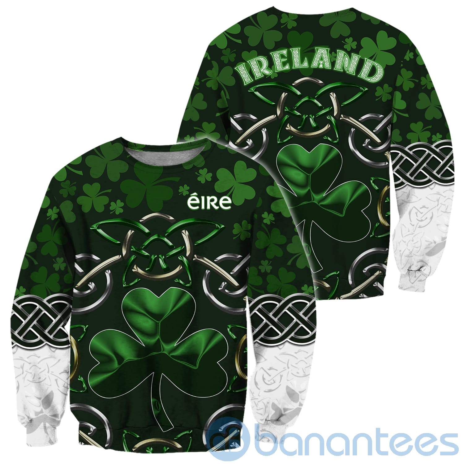 Irish Saint Patrick's Day Shamrock Best Gift All Over Printed 3D Hoodie Sweatshirt