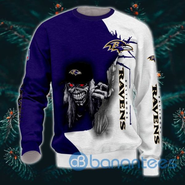Iron Maiden Baltimore Ravens All Over Printed 3D Sweatshirt Product Photo