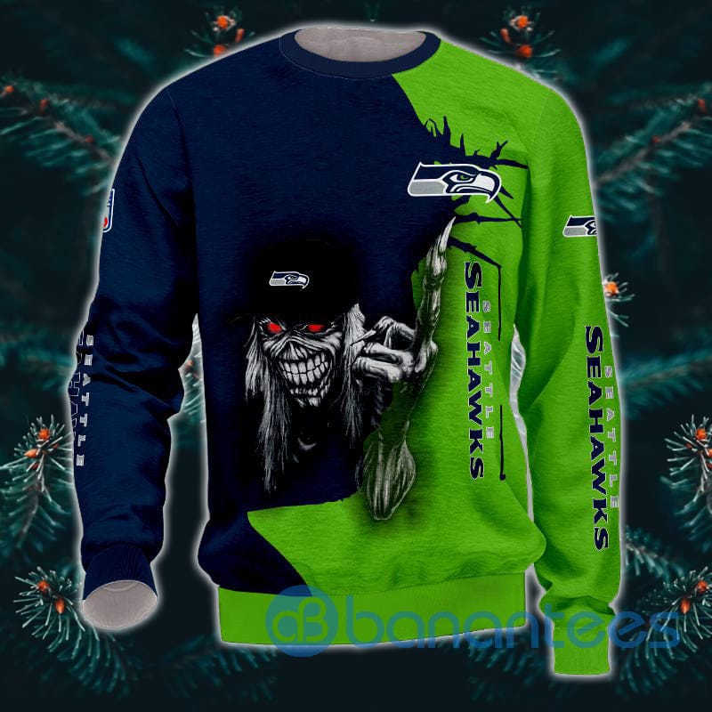 Iron Maiden Seattle Seahawks Halloween Full Printed 3D Sweatshirt