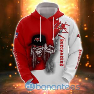 Iron Maiden Tampa Bay Buccaneers White And Red Full Printed 3D Hoodie Zip Hoodie Product Photo