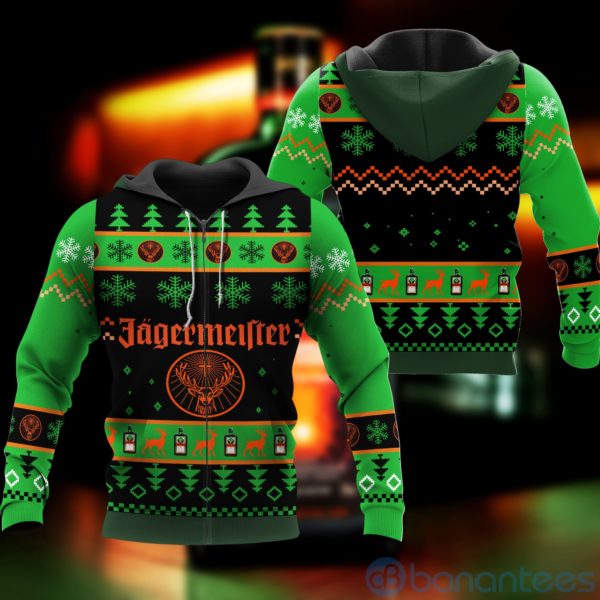 Jagermeister Liqueur Wine Ugly Christmas All Over Printed 3D Shirt Product Photo