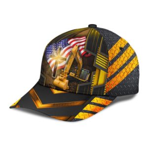 Jesus American Flag Excavator All Over Printed 3D Cap Product Photo