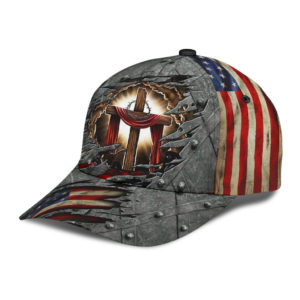 Jesus Cross Us Flag All Over Printed 3D Cap Product Photo