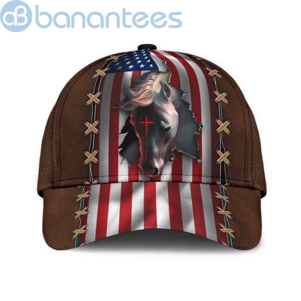 Jesus Horse American Flag All Over Printed 3D Cap Product Photo