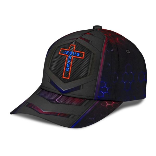 Jesus Saves Carbon Pattern All Over Printed 3D Cap Product Photo