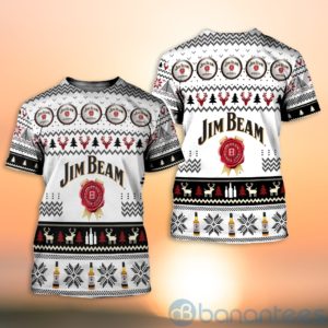 Jim Beam Whiskey Ugly Christmas All Over Printed 3D Shirt Product Photo