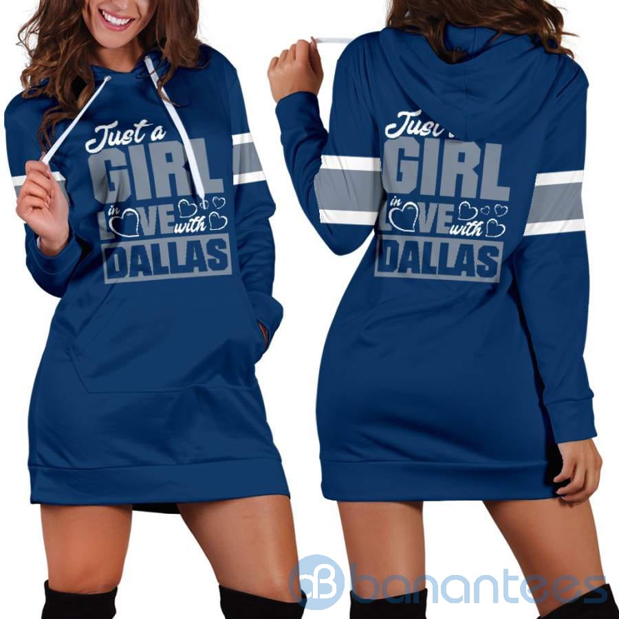 Just A Girl in Love With Dallas Hoodie Dress For Women