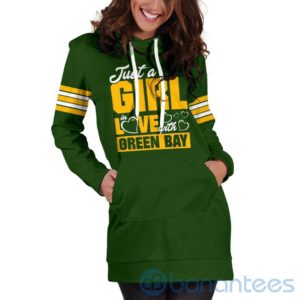 Just A Girl In Love With Green Bay Hoodie Dress For Women Product Photo