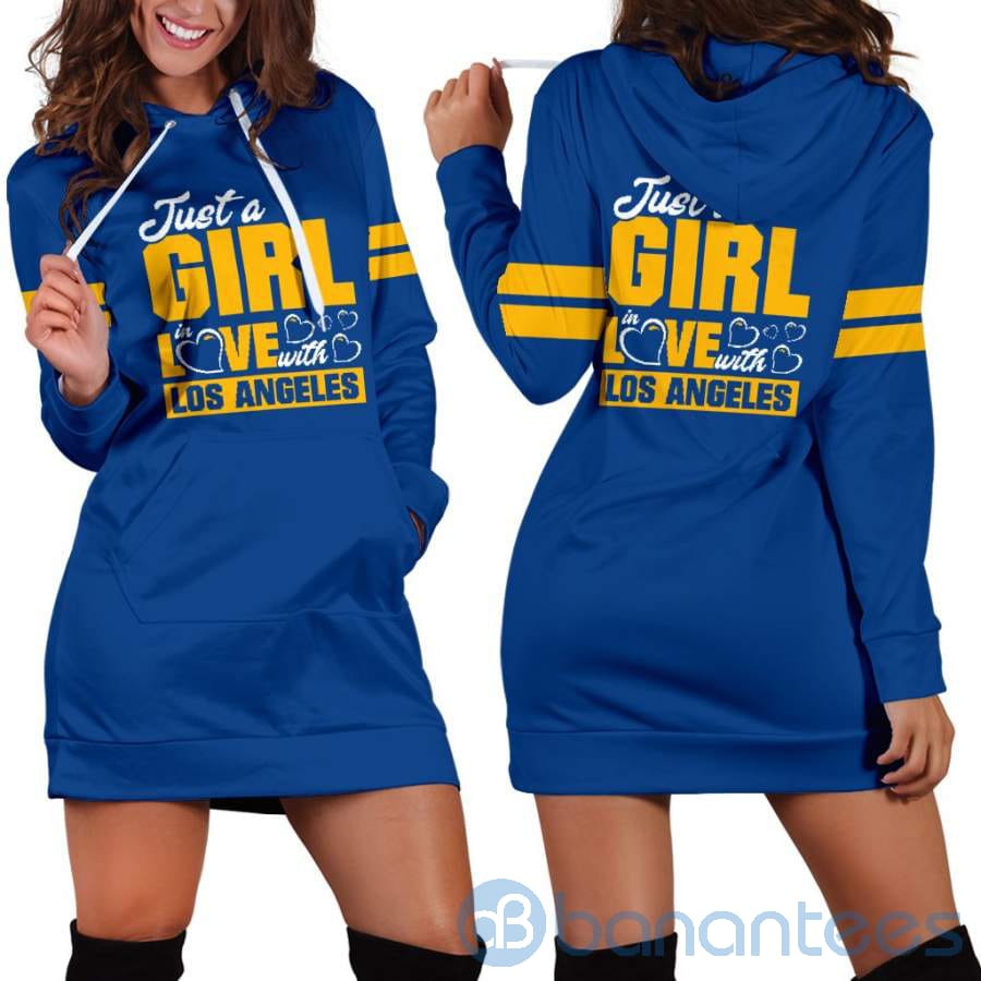 Just A Girl in Love With Los Angeles Hoodie Dress For Women
