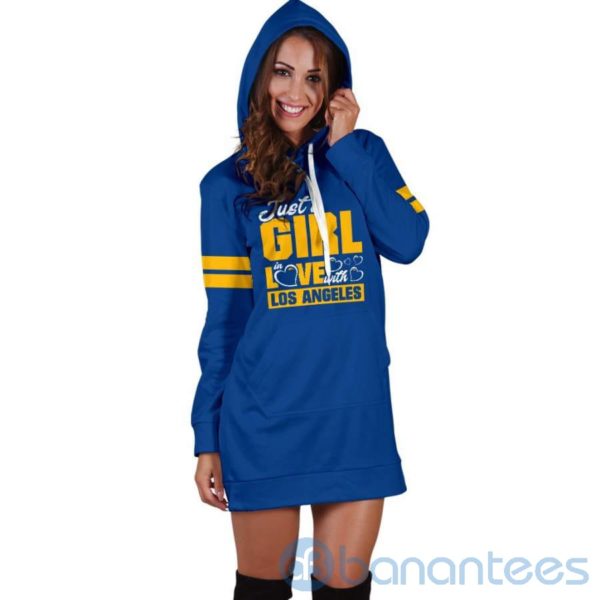 Just A Girl in Love With Los Angeles Hoodie Dress For Women Product Photo