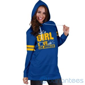 Just A Girl in Love With Los Angeles Hoodie Dress For Women Product Photo