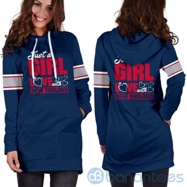 Just A Girl in Love With New England Hoodie Dress For Women Product Photo