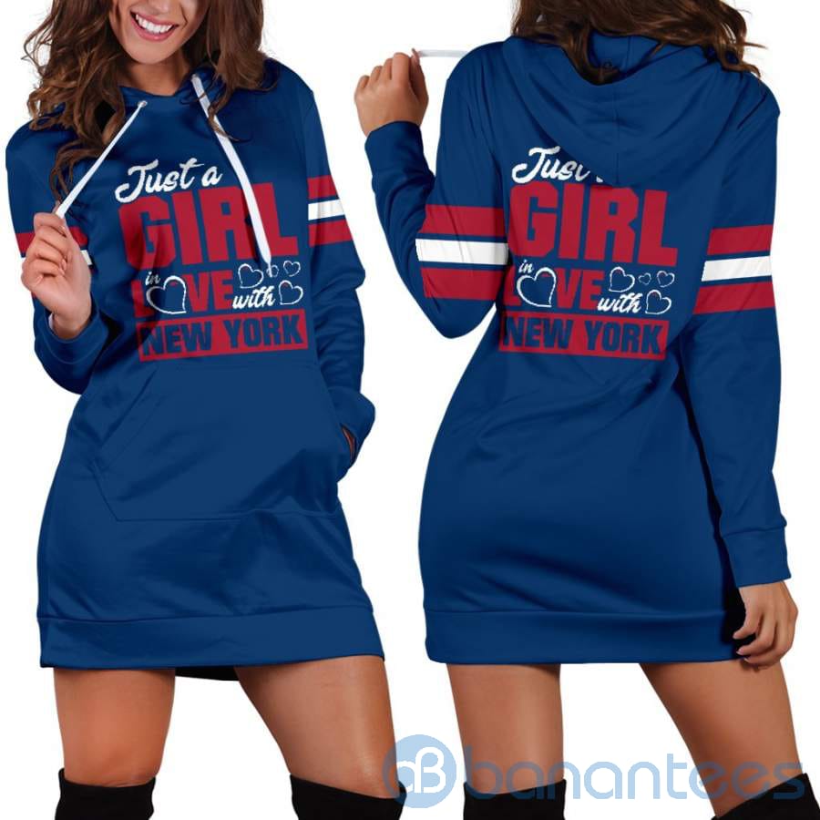 Just A Girl in Love With New York Hoodie Dress For Women