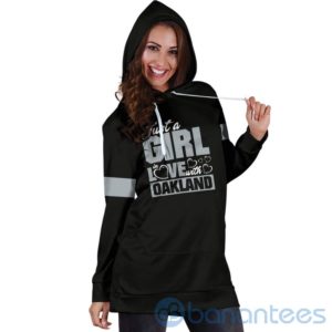 Just A Girl in Love With Oakland Hoodie Dress For Women Product Photo